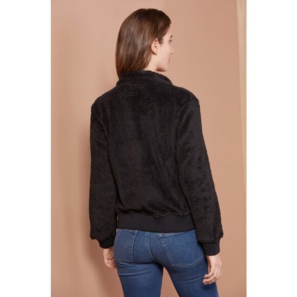 RAILS NWT Evereve Austin Black Sherpa Full Zip Teddy Jacket // M - Picture 4 of 11